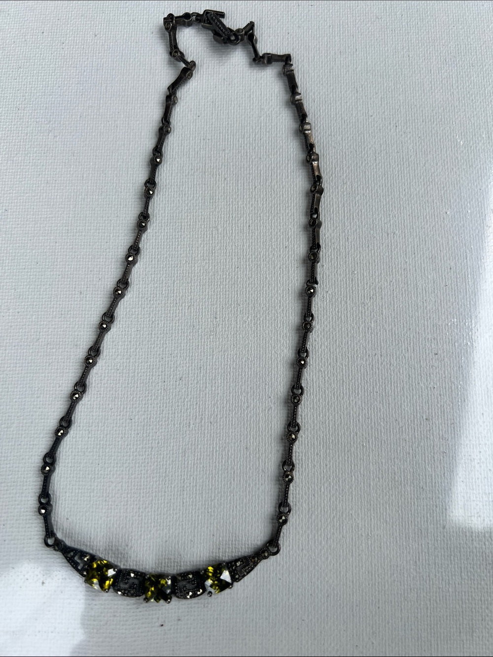 Delicate Black Necklace with Yellow Accents - Women Jewelry